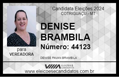 Candidato DENISE BRAMBILA 2024 - COTRIGUAÇU - Eleições