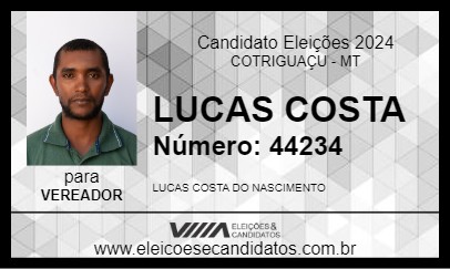 Candidato LUCAS COSTA 2024 - COTRIGUAÇU - Eleições