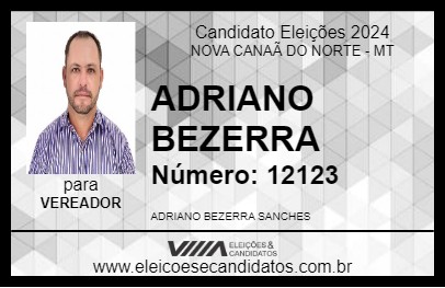 Candidato ADRIANO BEZERRA 2024 - NOVA CANAÃ DO NORTE - Eleições