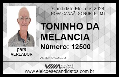 Candidato TONINHO DA MELANCIA 2024 - NOVA CANAÃ DO NORTE - Eleições