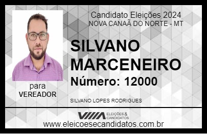 Candidato SILVANO MARCENEIRO 2024 - NOVA CANAÃ DO NORTE - Eleições