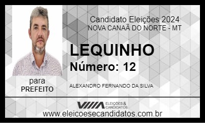 Candidato LEQUINHO 2024 - NOVA CANAÃ DO NORTE - Eleições