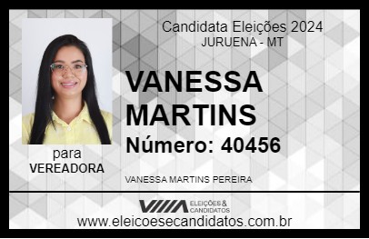 Candidato VANESSA MARTINS 2024 - JURUENA - Eleições