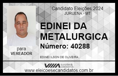 Candidato EDINEI DA METALURGICA 2024 - JURUENA - Eleições