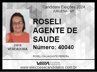 Candidato ROSELI AGENTE DE SAUDE 2024 - JURUENA - Eleições