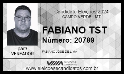 Candidato FABIANO TÉCNICO EM SEGURANÇA 2024 - CAMPO VERDE - Eleições