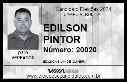 Candidato EDILSON PINTOR 2024 - CAMPO VERDE - Eleições