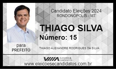 Candidato THIAGO SILVA 2024 - RONDONÓPOLIS - Eleições