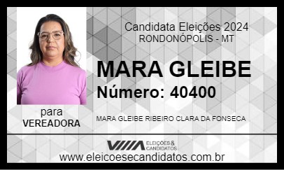 Candidato MARA GLEIBE 2024 - RONDONÓPOLIS - Eleições