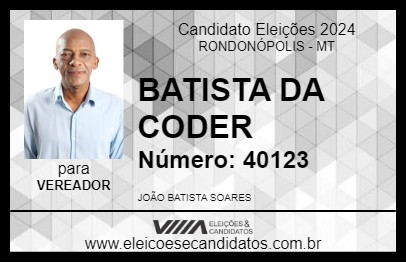 Candidato BATISTA 2024 - RONDONÓPOLIS - Eleições