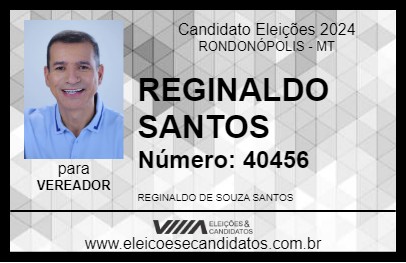 Candidato REGINALDO SANTOS 2024 - RONDONÓPOLIS - Eleições