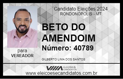 Candidato BETO DO AMENDOIM 2024 - RONDONÓPOLIS - Eleições