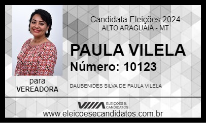 Candidato PAULA VILELA 2024 - ALTO ARAGUAIA - Eleições