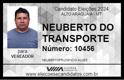 Candidato NEUBERTO DO TRANSPORTE 2024 - ALTO ARAGUAIA - Eleições