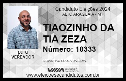 Candidato TIAOZINHO DA TIA ZEZA 2024 - ALTO ARAGUAIA - Eleições