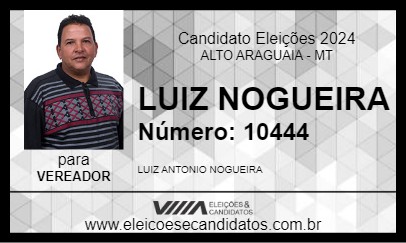 Candidato LUIZ NOGUEIRA 2024 - ALTO ARAGUAIA - Eleições