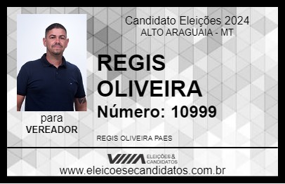 Candidato REGIS OLIVEIRA 2024 - ALTO ARAGUAIA - Eleições