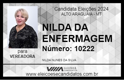 Candidato NILDA DA ENFERMAGEM 2024 - ALTO ARAGUAIA - Eleições