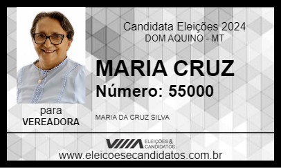 Candidato MARIA CRUZ 2024 - DOM AQUINO - Eleições