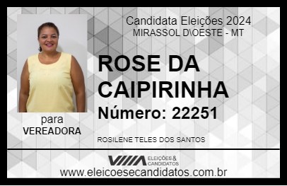 Candidato ROSE DA CAIPIRINHA 2024 - MIRASSOL D\OESTE - Eleições