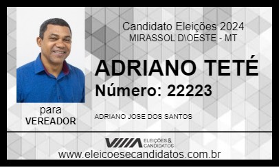 Candidato ADRIANO TETÉ 2024 - MIRASSOL D\OESTE - Eleições