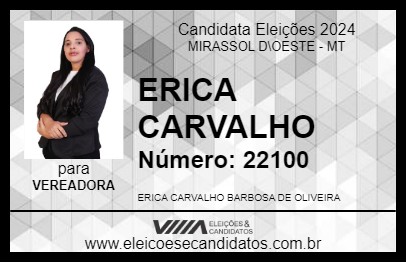 Candidato ERICA CARVALHO 2024 - MIRASSOL D\OESTE - Eleições