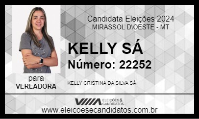 Candidato KELLY SÁ 2024 - MIRASSOL D\OESTE - Eleições