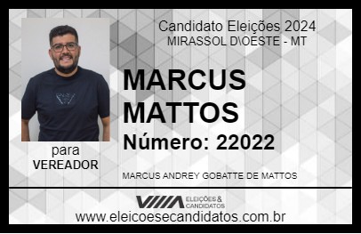 Candidato MARCUS MATTOS 2024 - MIRASSOL D\OESTE - Eleições