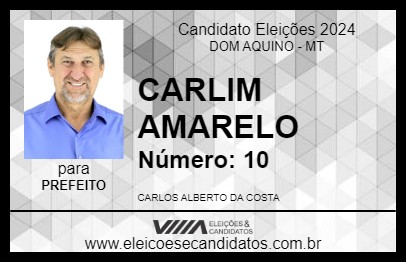 Candidato CARLIM AMARELO 2024 - DOM AQUINO - Eleições