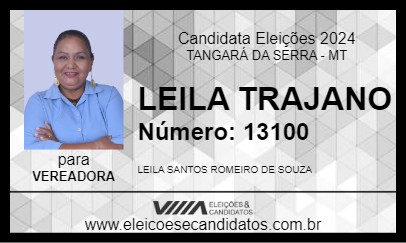 Candidato LEILA TRAJANO 2024 - TANGARÁ DA SERRA - Eleições