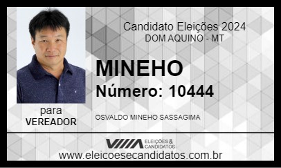 Candidato MINEHO 2024 - DOM AQUINO - Eleições