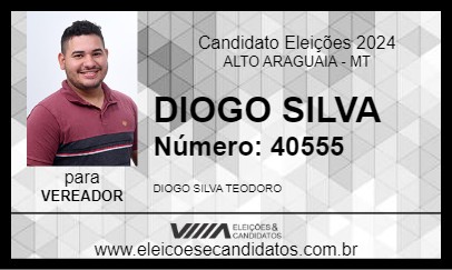 Candidato DIOGO SILVA 2024 - ALTO ARAGUAIA - Eleições