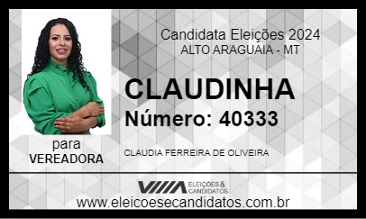 Candidato CLAUDINHA 2024 - ALTO ARAGUAIA - Eleições