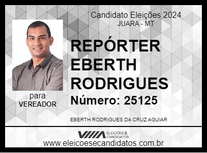 Candidato REPÓRTER EBERTH RODRIGUES 2024 - JUARA - Eleições