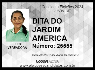 Candidato DITA DO JARDIM AMERICA 2024 - JUARA - Eleições