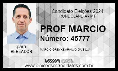 Candidato PROF MARCIO 2024 - RONDOLÂNDIA - Eleições