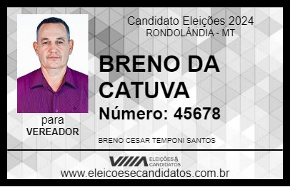 Candidato BRENO DA CATUVA 2024 - RONDOLÂNDIA - Eleições