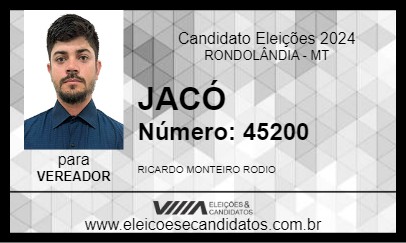 Candidato JACÓ 2024 - RONDOLÂNDIA - Eleições