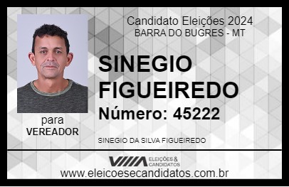 Candidato SINEGIO FIGUEIREDO 2024 - BARRA DO BUGRES - Eleições