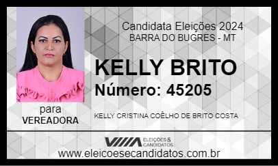 Candidato KELLY BRITO 2024 - BARRA DO BUGRES - Eleições