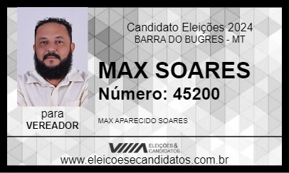 Candidato MAX SOARES 2024 - BARRA DO BUGRES - Eleições