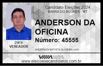 Candidato ANDERSON DA OFICINA 2024 - BARRA DO BUGRES - Eleições