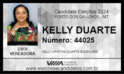 Candidato KELLY DUARTE 2024 - PORTO DOS GAÚCHOS - Eleições