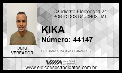 Candidato KIKA 2024 - PORTO DOS GAÚCHOS - Eleições