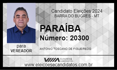 Candidato PARAÍBA 2024 - BARRA DO BUGRES - Eleições