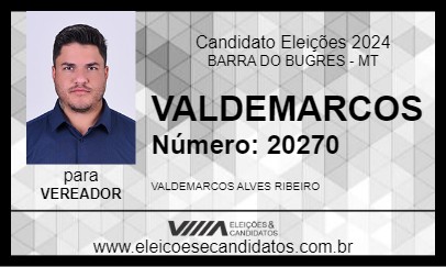 Candidato VALDEMARCOS 2024 - BARRA DO BUGRES - Eleições