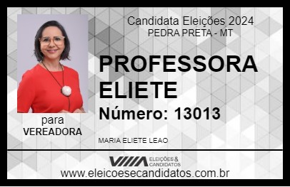 Candidato PROFESSORA ELIETE 2024 - PEDRA PRETA - Eleições