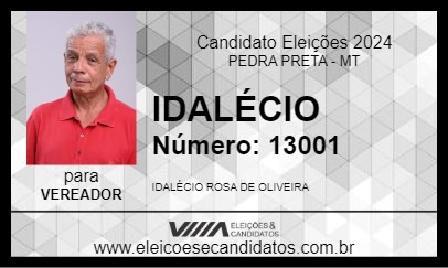 Candidato IDALÉCIO 2024 - PEDRA PRETA - Eleições