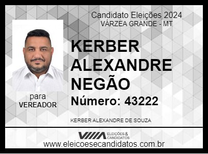 Candidato KERBER ALEXANDRE NEGÃO 2024 - VÁRZEA GRANDE - Eleições