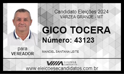 Candidato GICO TOCERA 2024 - VÁRZEA GRANDE - Eleições